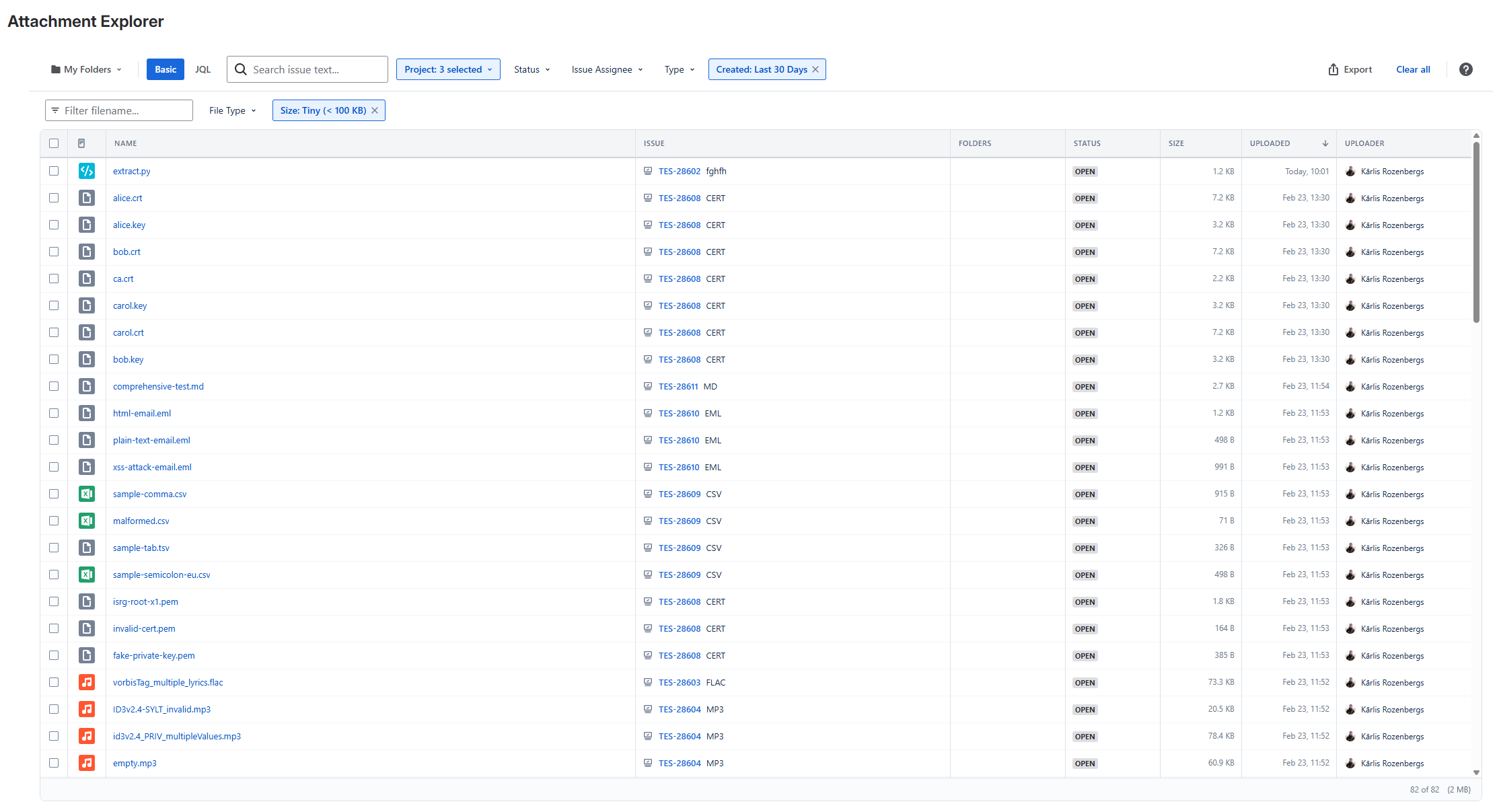 Attachment Architect - file explorer interface in Jira