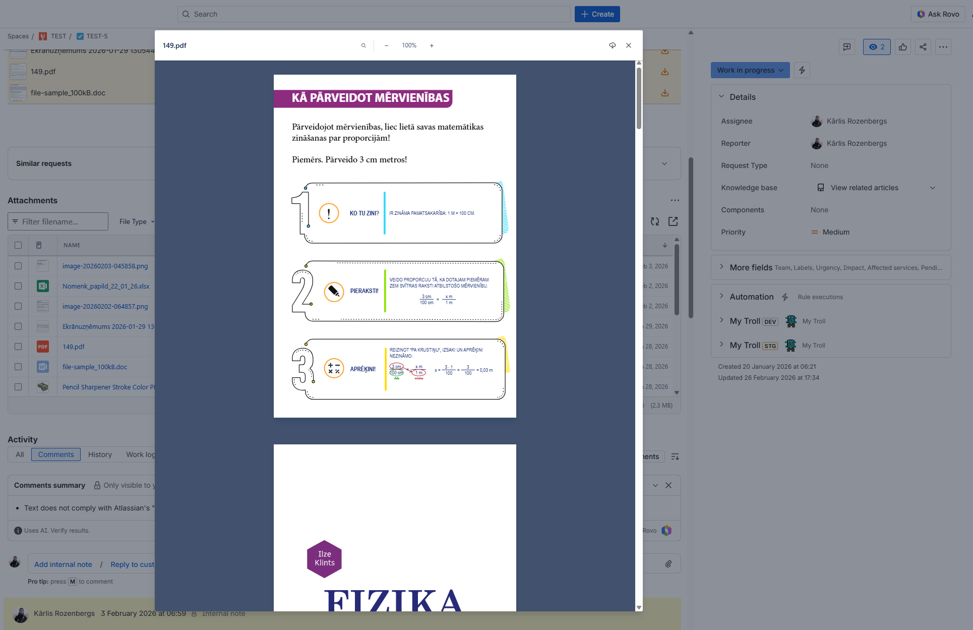 Attachment preview interface showing supported file preview controls